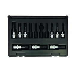 Sexkanta toppasett, tommur, 9 stk