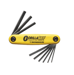 Sexkantasett, GorillaGrip, 9 lyklar, tommur