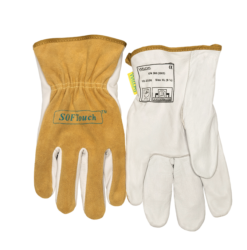 Mjúkir vinnuhanskar, leður, SOFTouch