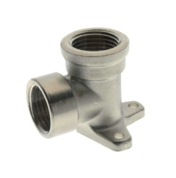 Tengi 90°, 1/2", F – með veggfestingu