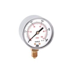 Þrýstimælar, gas, 100 mm, niðurtengdir